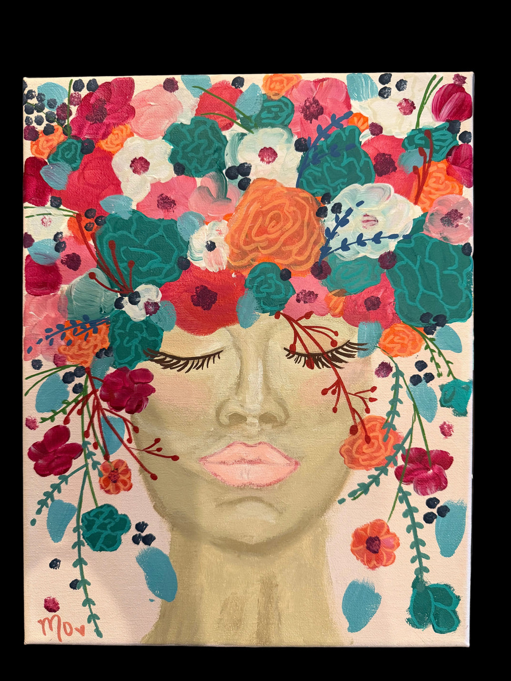 Colorful Floral Portrait
