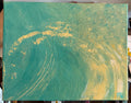 Teal and Gold Abstract by Maggie Oates