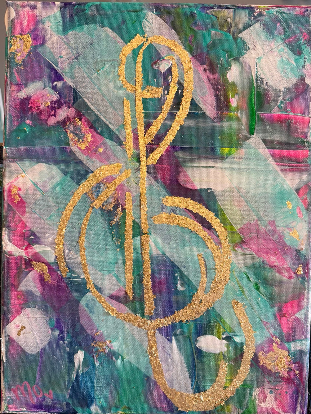 Gold Treble Clef by Maggie Oates