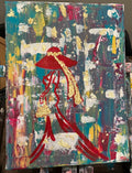 Red Figure with Gold Accents by Maggie Oates