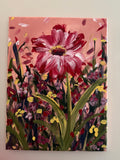 Pink Garden, original acrylic painting by Maggie Oates