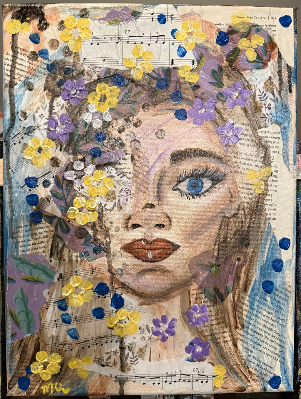 Mixed Media Floral Woman by Maggie Oates