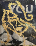Black and Gold Abstract by Maggie Oates