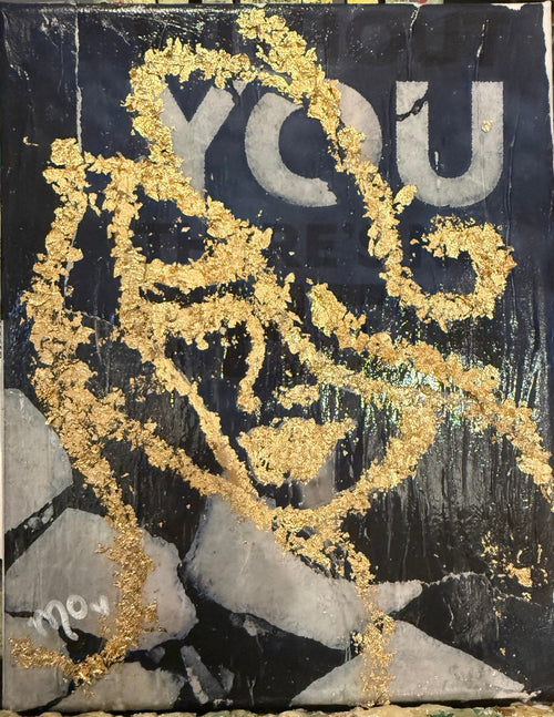 Black and Gold Abstract by Maggie Oates