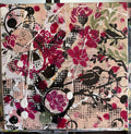 Pink and Black Floral Abstract by Maggie Oates