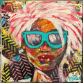Colorful Confidence, original acrylic painting by Maggie Oates