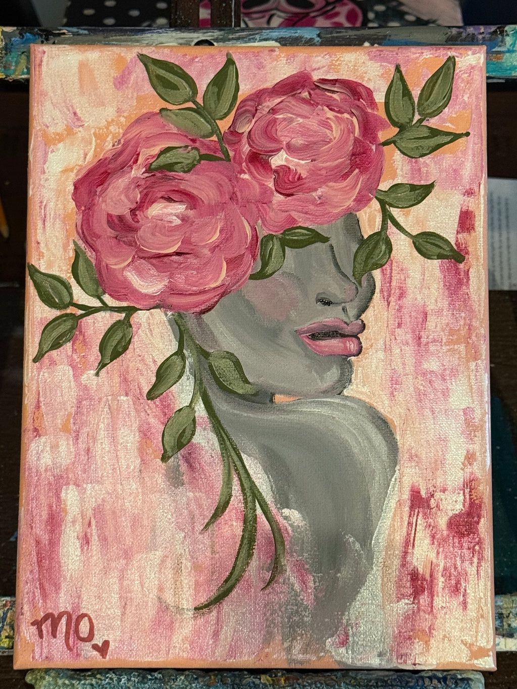 Rose Reverie, original acrylic painting by Maggie Oates