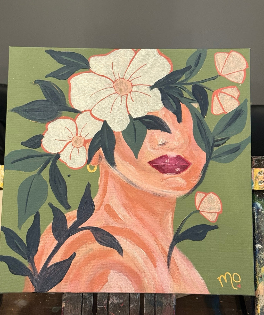 Botanical Beauty, original acrylic painting by Maggie Oates