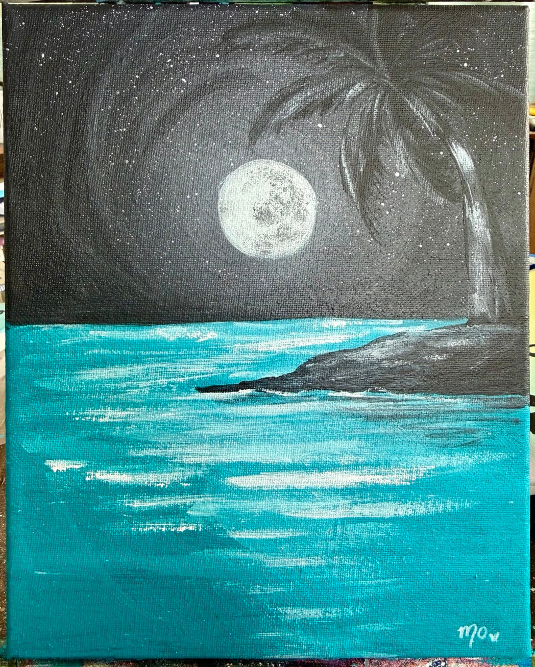 Moonlit Escape — original acrylic painting by Maggie Oates