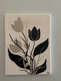 Neutral botanical flowers and leaves painting