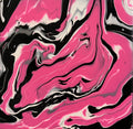 Pink black and white marbled abstract painting