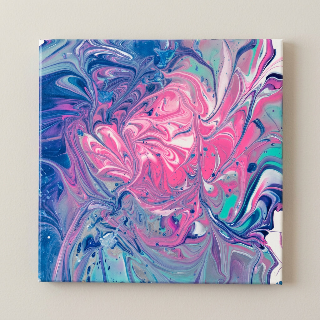 Purple pink and blue fluid abstract artwork