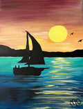 Sailing into Sunset, original painting 11 × 14 inches