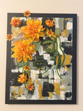 Golden Bloom, original painting 12 × 16 inches