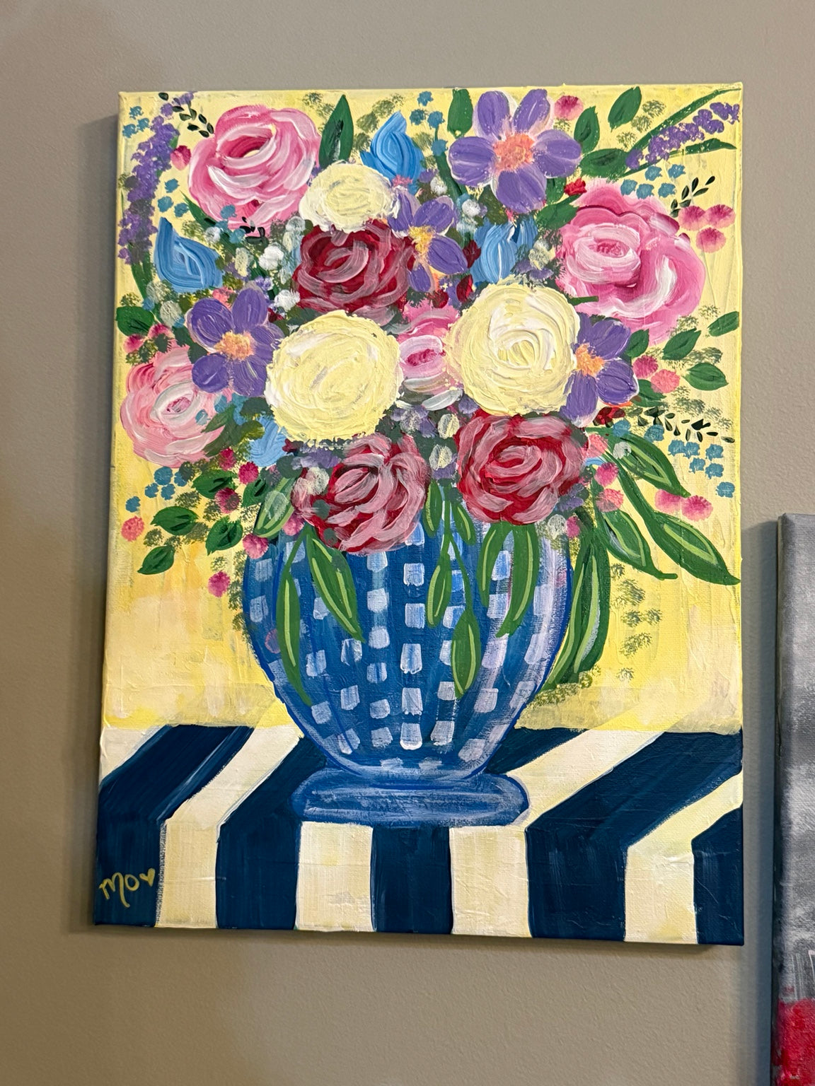 Garden in Bloom, original acrylic painting 12 × 16 inches by Maggie Oates