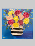 Boldly Blooming, original acrylic painting 12 × 12 inches by Maggie Oates
