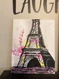 Paris in Bloom, original acrylic painting 9 × 11 inches by Maggie Oates