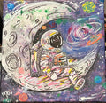 Moonlight Wanderer, original acrylic painting 12 × 16 inches by Maggie Oates